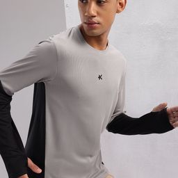 HRX by Hrithik Roshan Colourblocked Sleeves Rapid-Dry Running T-shirt-image-84