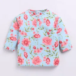 Clt.s Girls Floral Printed Pure Cotton Night suit image 3