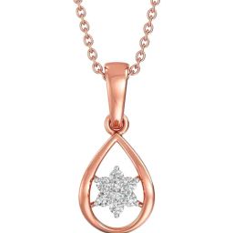 Joyalukkas 18k (750) Purity Rose Gold Blossom Drop Diamond Pendent-image-47