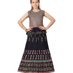 Aarika Kids Navy Cotton Printed Lehenga Choli-image-15