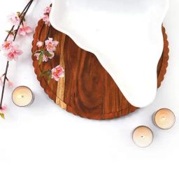 ICraft White Marble Aakaar Platter - Set of 1-38