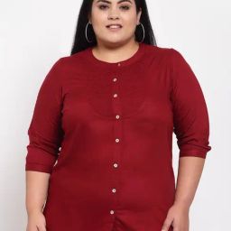 Melon by PlusS Maroon Cotton Shirt-picture-6