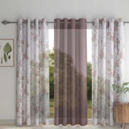 HOSTA HOMES Polyester 9 ft Long Door Curtain - Set of 3-38