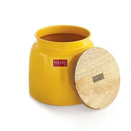 HAZEL Yellow Galvanized metal Storage Container with Lid - Set of 2 image 3