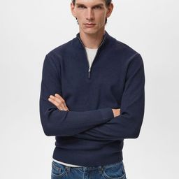 MANGO MAN Ribbed Mock Collar Pullover Sweater-picture-48