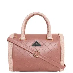 Esbeda Peach Textured Medium Handbag-6