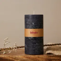 Fabindia Home Black Wax Black Currant Pillar Candle-38