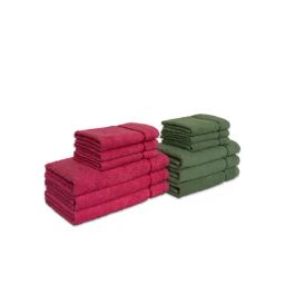 Spaces Seasons Best QD Self Green & Coral 380 GSM Cotton Towel Combo2-image-69