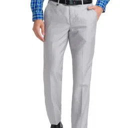 Park Avenue Grey Regular Fit Trousers-image-66