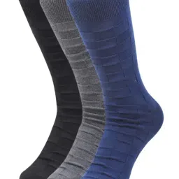 Balenzia Multicolor Free Size Self Pattern Socks - Pack of 3-image-54