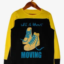 Kiddopanti Kids Black & Yellow Printed T-Shirt-12