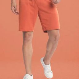 Rare Rabbit Orange Cotton Regular Fit Solid Shorts-image-12