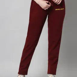 GRIFFEL Maroon Printed Track Pants-picture-13