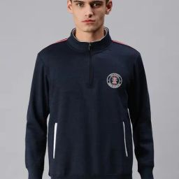 SHOWOFF Blue Cotton Slim Fit Jackets-image-88