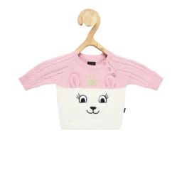 Allen Solly Kids Pink & White Color Block Full Sleeves Sweater-image-42