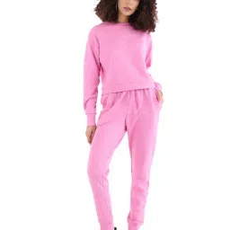 Nite Flite Pink Cotton Crop Sweatshirt With Joggers-picture-40