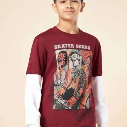 Coolsters by Pantaloons Boys Tibetan Red Cotton Printed Full Sleeves Sweatshirts & Hoodies-image-62