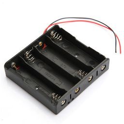 Black Plastic Storage Box Case Holder for Battery 4 x 18650 Cell Box, without Cover image 2