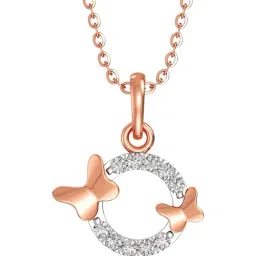 Joyalukkas 18k (750) Purity Rose Gold Dual Flutter Charm Diamond Pendent-image-24