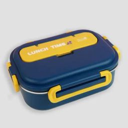 Little Surprise Box Navy Lunch Time 2 Pcs Stainless Steel Kids Lunch Box With Matching Lunch Bag-36