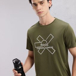 HRX by Hrithik Roshan Brand Logo Print Rapid-Dry Running T-shirt-image-98