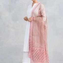 Fabindia Pink Printed Dupatta-picture-34