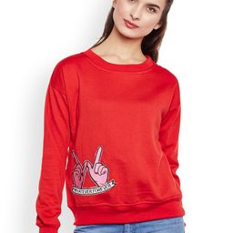 Belle Fille Women Red Solid Sweatshirt-image-64