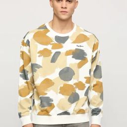 Pepe Jeans Ecru White Cotton Oversize Printed Sweatshirt-picture-13