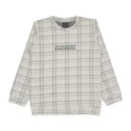 Cavio Kids Grey Checks Full Sleeves Sweatshirt-image-60