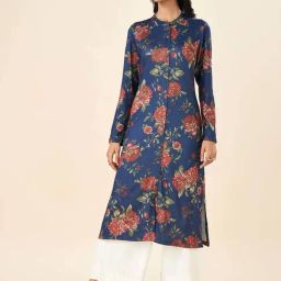 Rangmanch by Pantaloons Blue Print Straight Kurta-picture-48