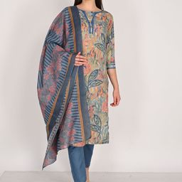 Rajnandini Women Floral Printed Regular Kurta with Pyjamas & With Dupatta-image-68