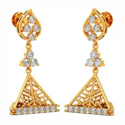 Joyalukkas 22k Yellow Gold Pyramid Jhumki Earrings for Women-image-4