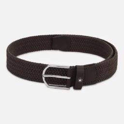 Louis Philippe Brown Canvas Waist Belt for Men-image-4