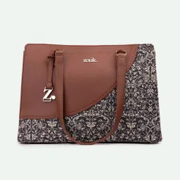 ZOUK Lattice Lace Printed Tote Handbag image 3