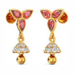 Joyalukkas 22k Yellow Gold Aster Jhumki Earrings for Women-picture-44