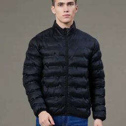 Red Tape Black Nylon Regular Fit Solid Jacket-picture-3