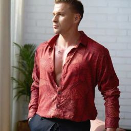 Campus Sutra Burnt Sienna Foliage-Outline Shirt-picture-38