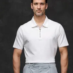 Rare Rabbit White Regular Fit Solid Polo T-Shirt-picture-45