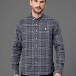 Red Tape Grey Cotton Polyblend Checks Regular Fit Casual Shirt-image-97
