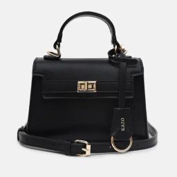 Kazo Black Solid Small Sling Handbag-11