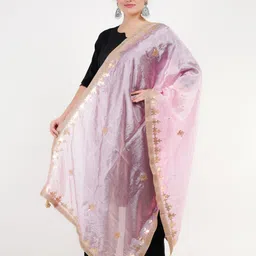 Karthav Fashion Floral Embroidered Thread Work Art Silk Dupatta-picture-45