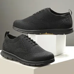 Hoversole Men's Lane Black Brogue Shoes-image-16