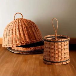 Peepul Tree Wicker & Wood Serving Platter With Lid & Cutlery Holder Combo | Handcrafted in Kashmir-picture-35