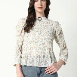 SHOWOFF White Floral Print Top-image-27