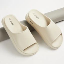 Ginger by Lifestyle Beige Slide Sandals-image-80