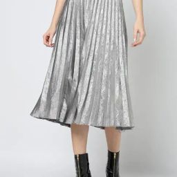 GAP Silver Regular Fit Solid Skirt-image-48