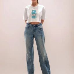 Zink London White Cotton Graphic Cropped T-Shirt-picture-25