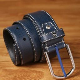 Van Heusen Navy Leather Waist Belt For Men-image-62