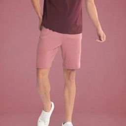 Rare Rabbit Pink Cotton Regular Fit Solid Shorts-picture-1