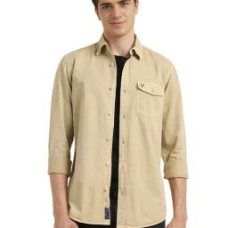 Allen Solly Beige Cotton Regular Fit Shirt-image-93